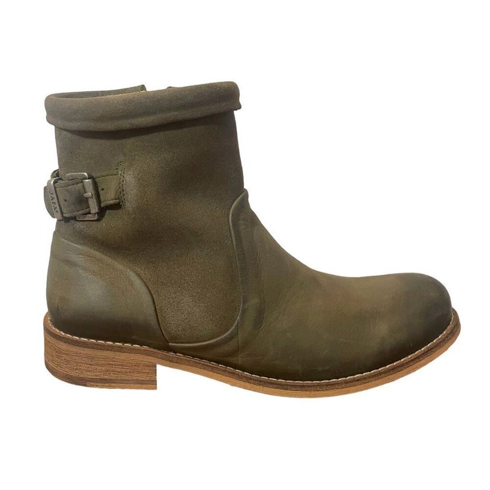 NWT Jafa 208 Long Beach Suede Leather Olive Green Cactus Boots Size 38